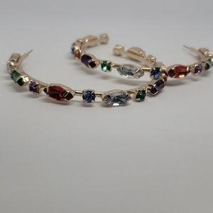 Multi Colored Oversized Hoop Earrings